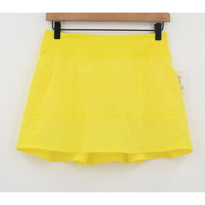 Lululemon Women's Pace Rival Mid-Rise Lined Skirt Highlight Yellow Sz 4 NEW